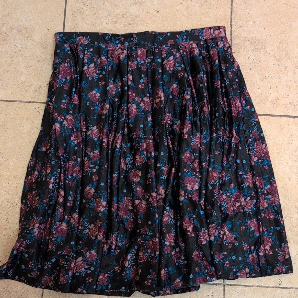 Floral Black and Purple Skirt